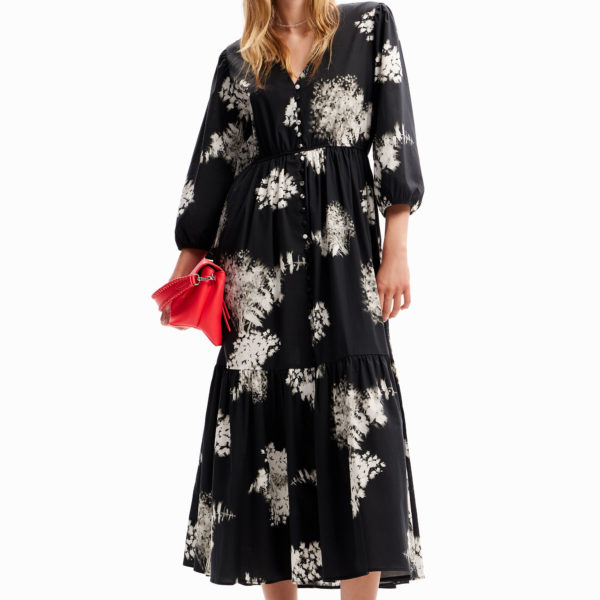 Robe chemise midi fleurs Desigual
