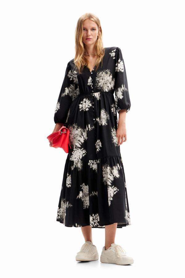 Robe chemise midi fleurs Desigual