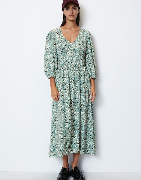 Robe fleurie à encolure en V de coupe Shaped Fit - Marc O'Polo