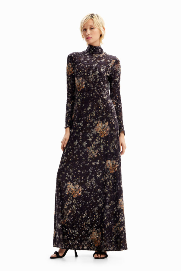 Robe longue Elysia velours Desigual