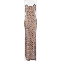 Robe longue à fine bretelles en maille python – Balmain