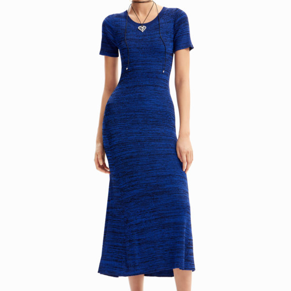 Robe longue tissu côtelé jaspé Desigual