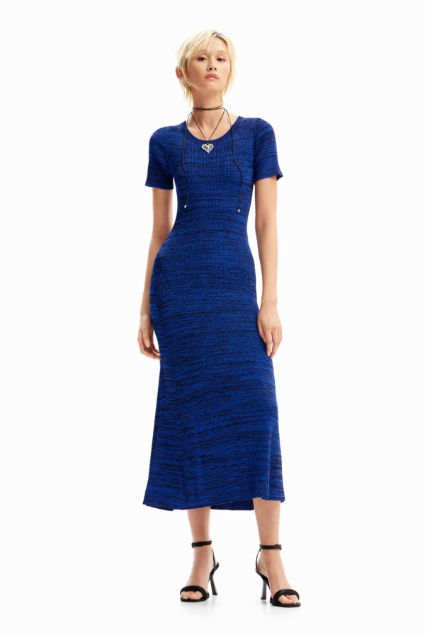 Robe longue tissu côtelé jaspé Desigual