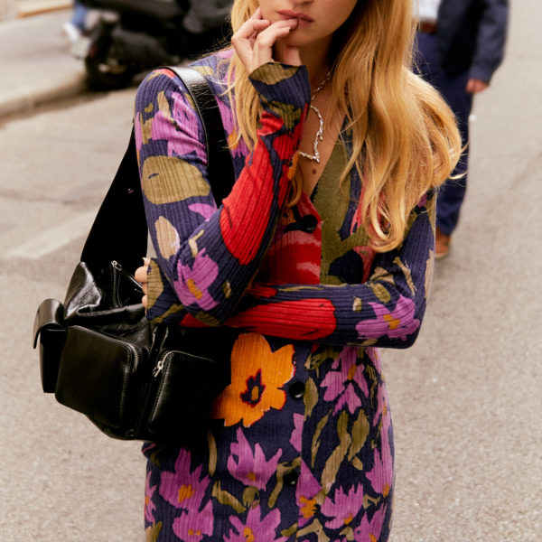 Robe midi maille fleurs Desigual