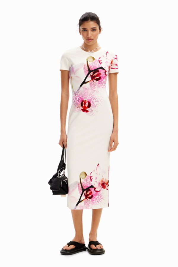 Robe midi orchidées M. Christian Lacroix Desigual