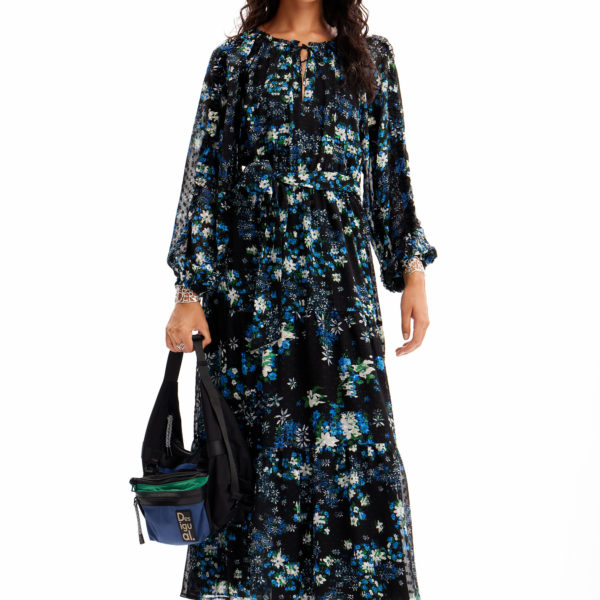 Robe midi plumetis fleurs Desigual