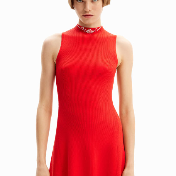 Robe patineuse courte tissu côtelé Desigual