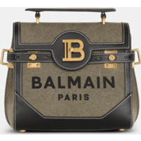 Sac B-Buzz 23 en toile avec empiècements en cuir - Balmain