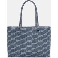 Sac Shopper East-West Signature Moyen Modèle en denim décoloré BB Monogram – Balenciaga