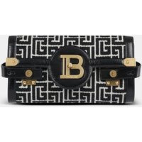 Sac pochette B-Buzz 23 en jacquard monogramme et cuir – Balmain
