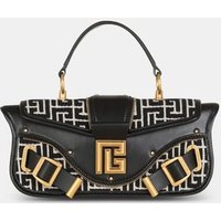 Sac pochette Blaze en cuir et jacquard monogramme – Balmain
