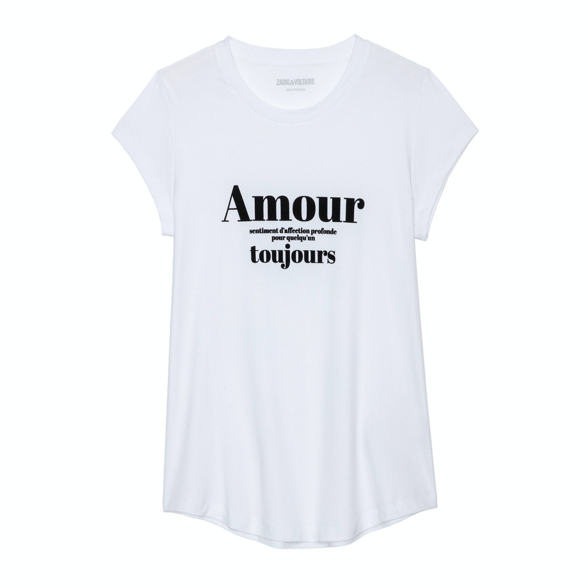 T-Shirt Skinny Amour Toujours Blanc - Taille S - Femme