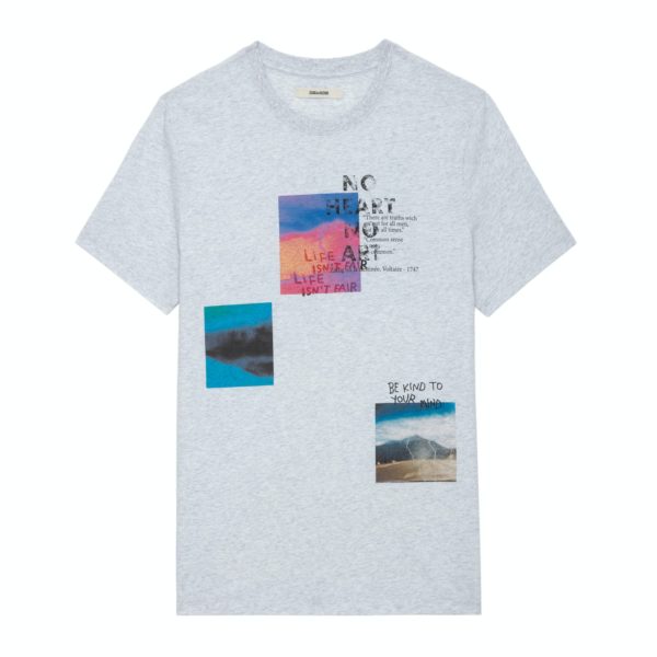 T-Shirt Ted Photoprint Gris Chine Clair - Taille M - Homme