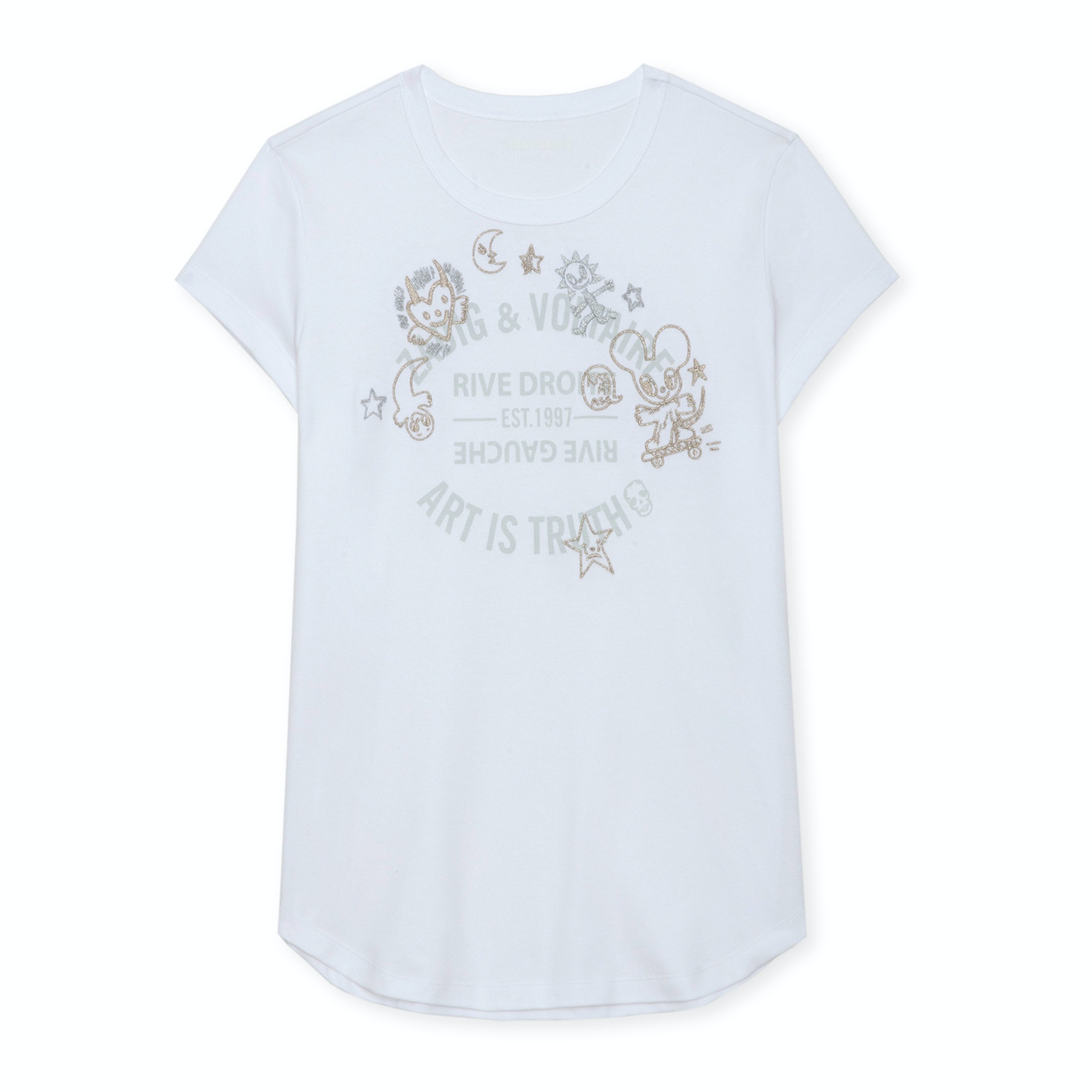 T-Shirt Woop Blason Blanc - Taille Xs - Femme