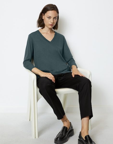 T-shirt de luxe ample à encolure en V - Marc O'Polo