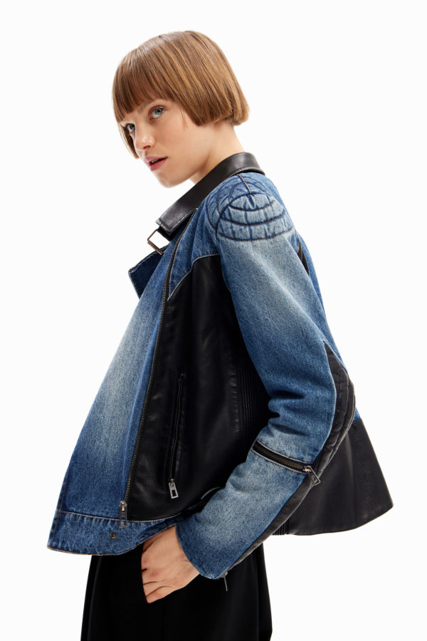 Veste biker denim hybride Desigual