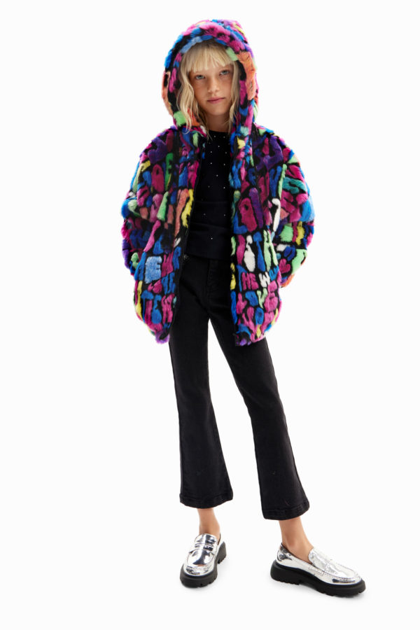 Veste effet fourrure multicolore Desigual