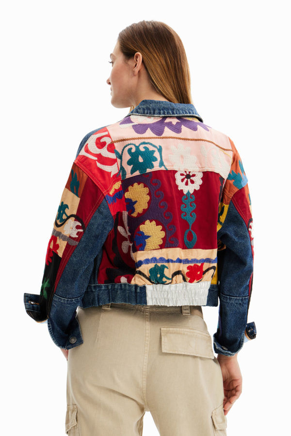 Veste "trucker" jean ethnique Desigual