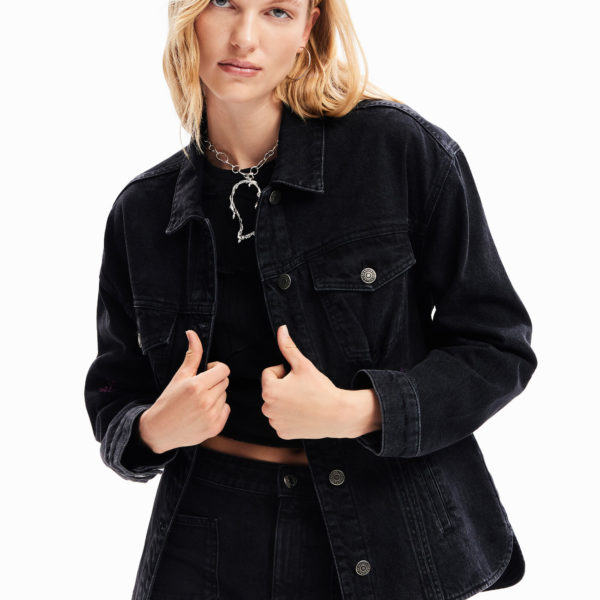 Veste trucker jean fleurs Desigual