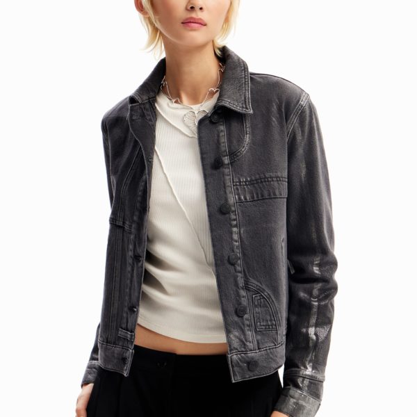 Veste trucker jean métallisée Desigual