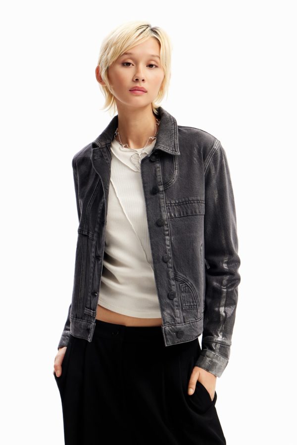 Veste trucker jean métallisée Desigual