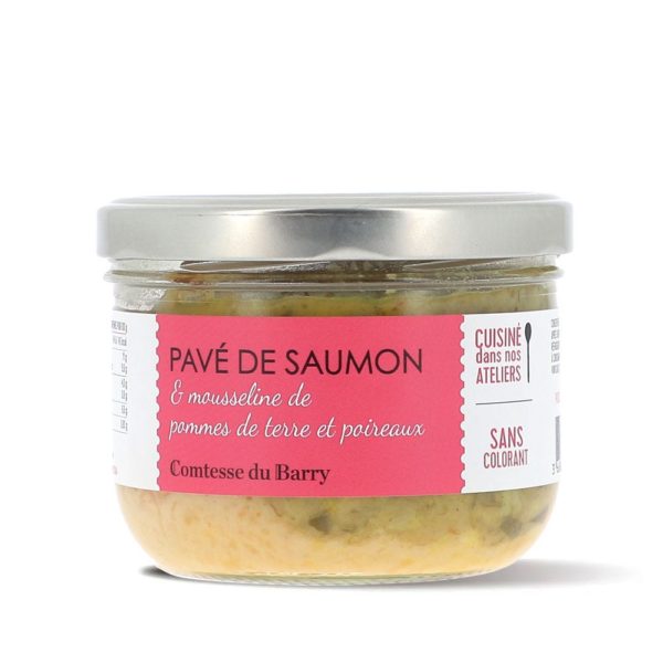 Pavé de saumon mousseline de pomme de terre et sa fondue de poireaux-Comtesse du Barry