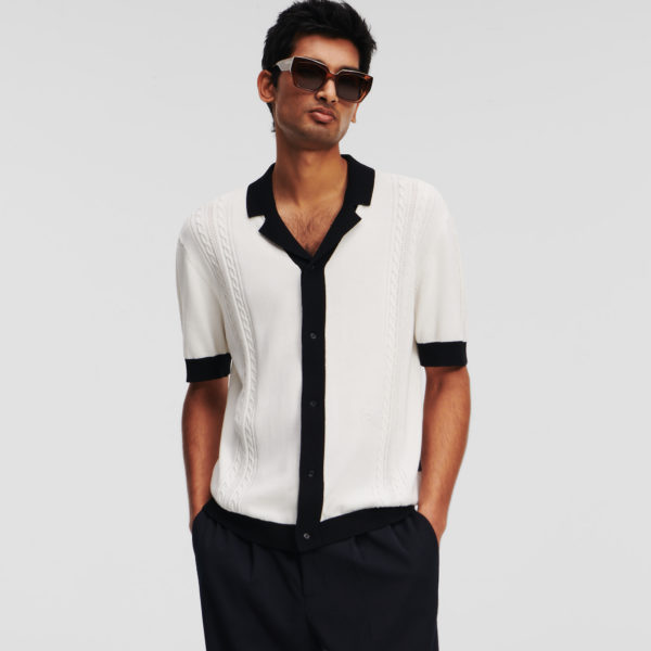 Karl Lagerfeld, Chemise En Tricot À Manches Courtes, Homme, Immaculé, Taille: XXXL Karl Lagerfeld