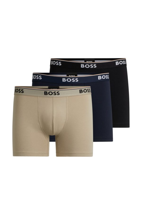 Hugo Boss Lot de trois boxers longs en coton stretch