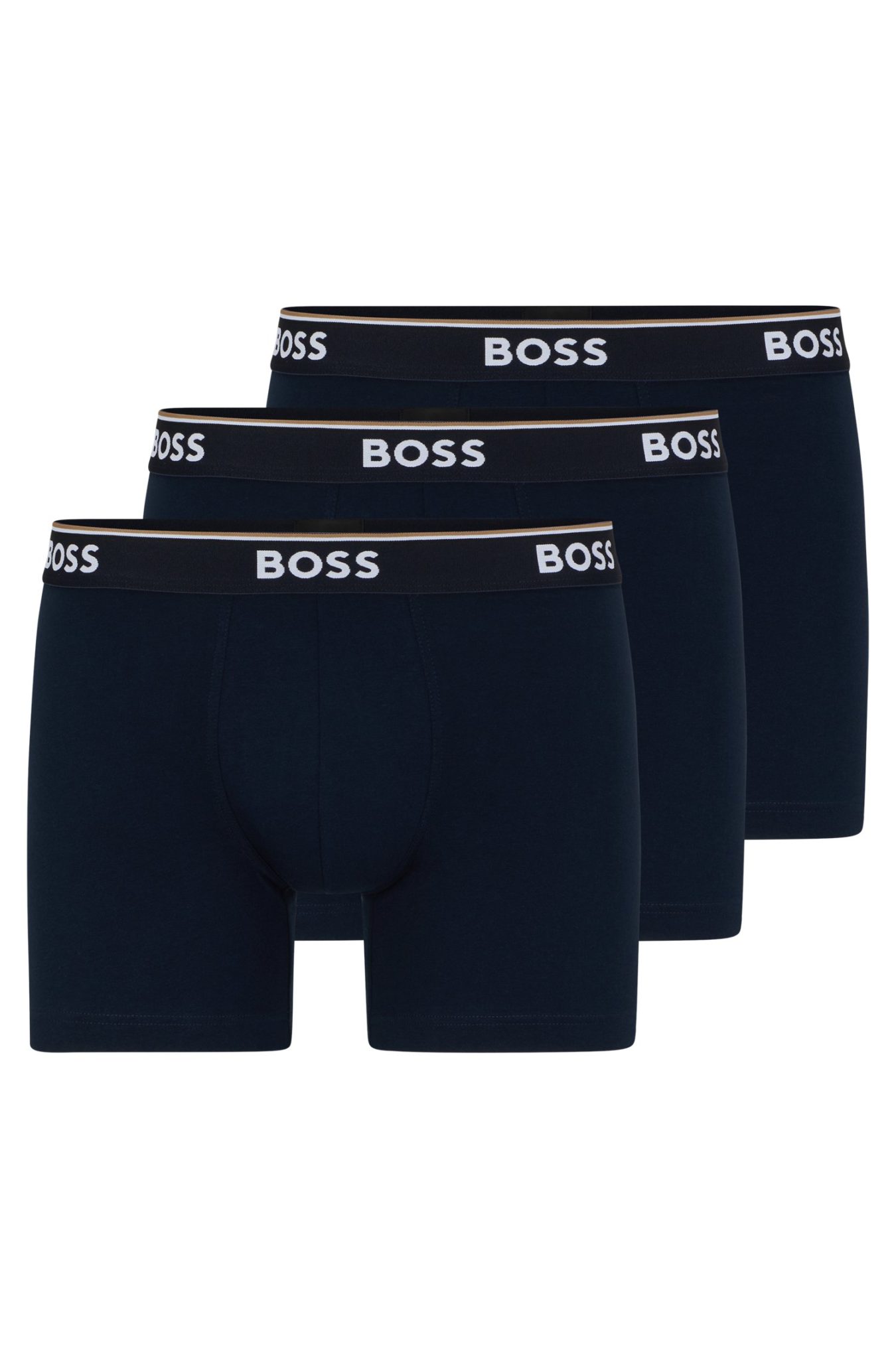 Hugo Boss Lot de trois boxers longs en coton stretch avec logos