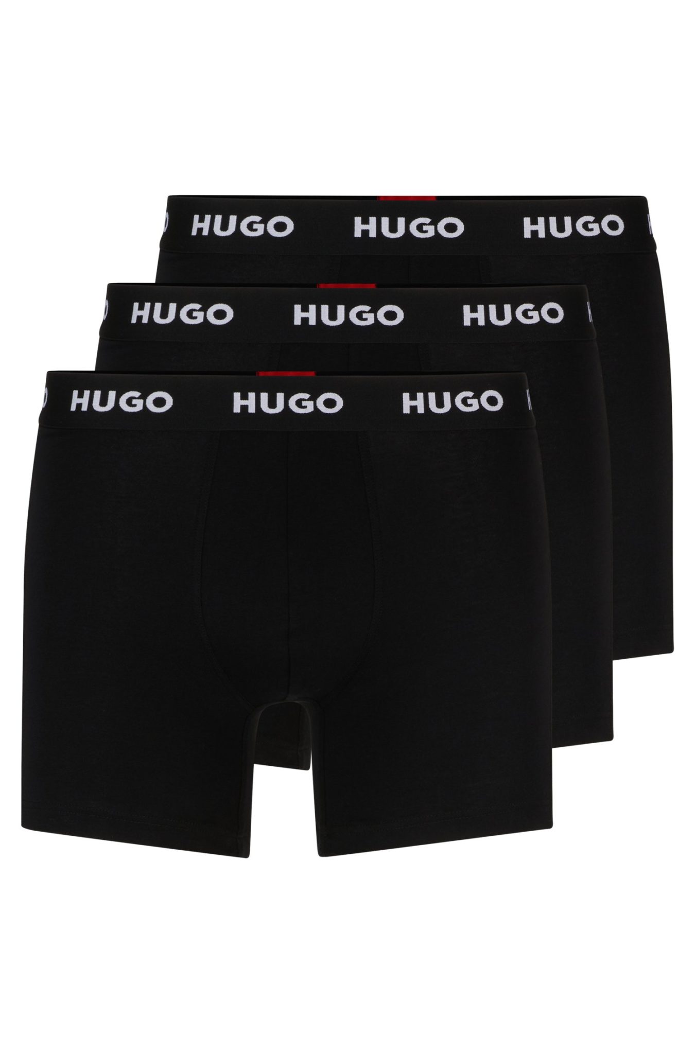Hugo Boss Lot de trois boxers longs en coton stretch avec tailles avec logos