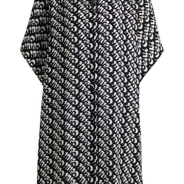 Robe de plage à manches courtes avec imprimé logo intégral – Hugo Boss