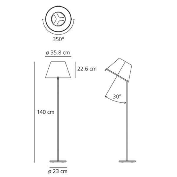 Artemide Choose lampadaire blanc/chromé Artemide