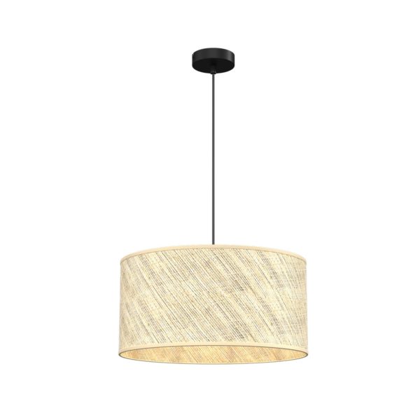 Euluna Suspension Jovin à un abat-jour rotin, Ø 40cm Euluna