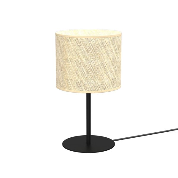 Euluna Lampe à poser Jovin abat-jour rotin, hauteur 34 cm Euluna