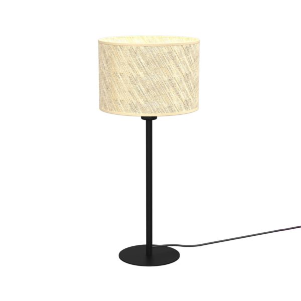 Euluna Lampe à poser Jovin abat-jour rotin, hauteur 56cm Euluna