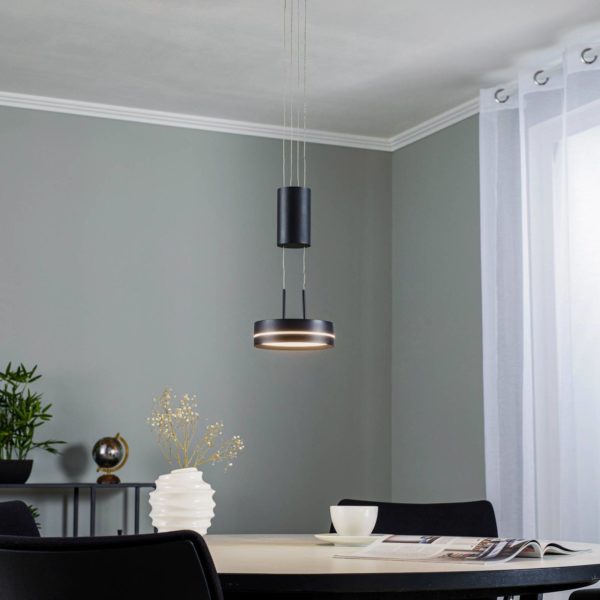 Lindby Eilika Suspension LED à 1 lampe. anthracite LINDBY