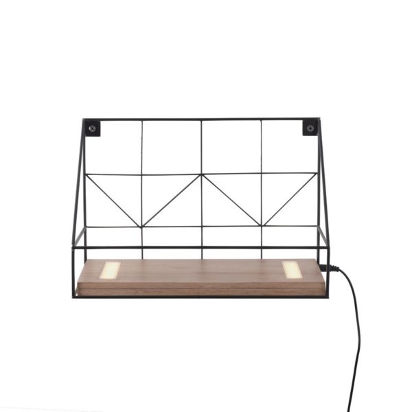 JUST LIGHT. Applique murale LED Board avec étagère en bois, 30x15cm JUST LIGHT.