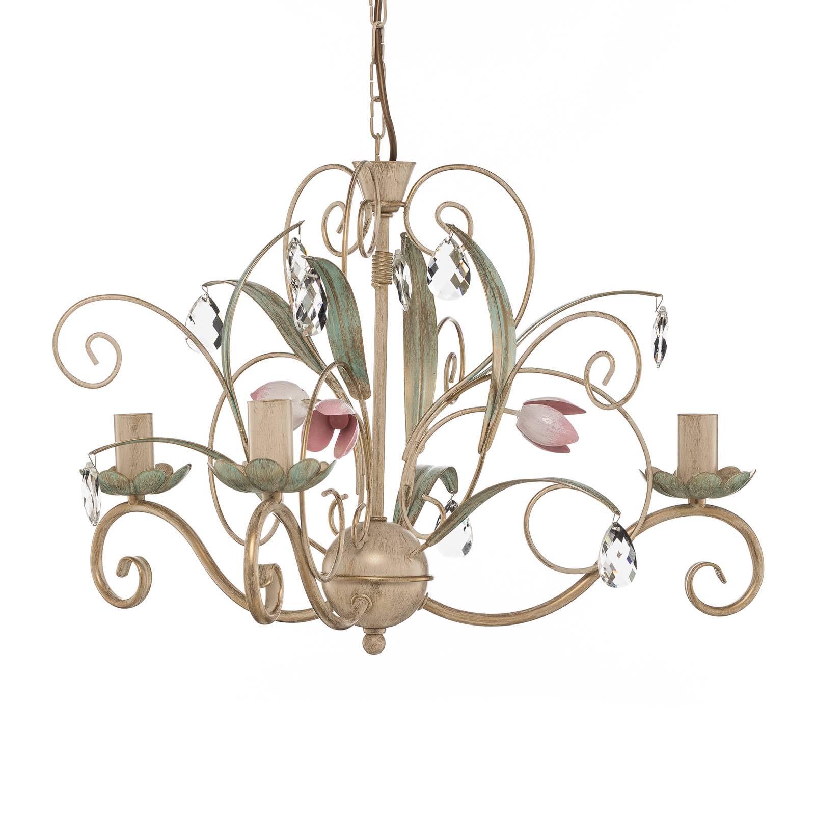 Luminex Lustre Florina avec décor floral