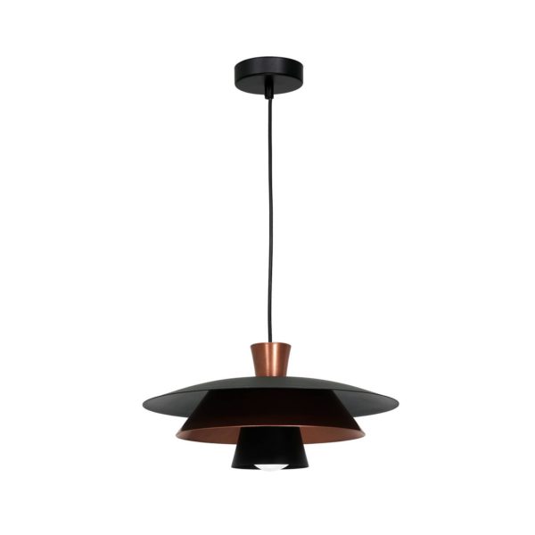 Euluna Suspension Thea, à 1 lampe, noir/bronze Euluna