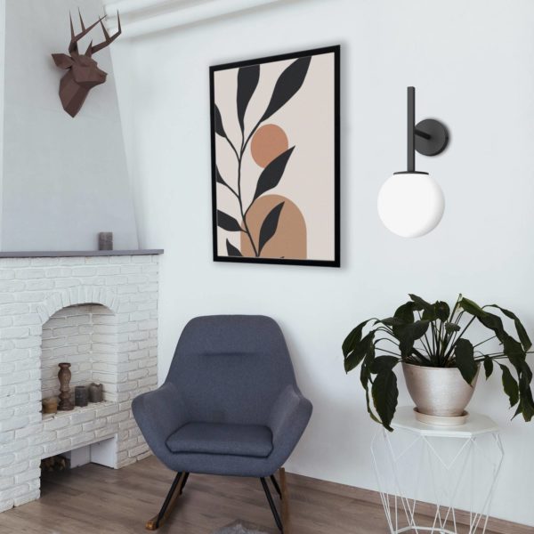 Euluna Applique murale Rune avec boule en verre