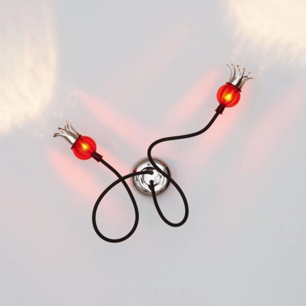 Serien Lighting serien.lighting Plafond Poppy, 2 lampes noir/rouge rubis Serien Lighting