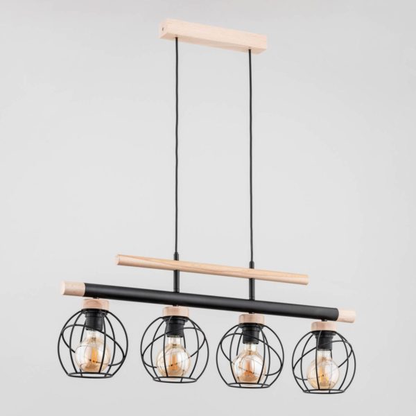 Alfa Suspension Trendy Basket en bois à 4 lampes Alfa
