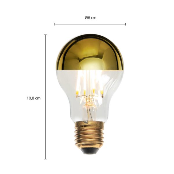 Lucande E27 3,5W ampoule à tête miroir LED A60, 2700K or LUCANDE