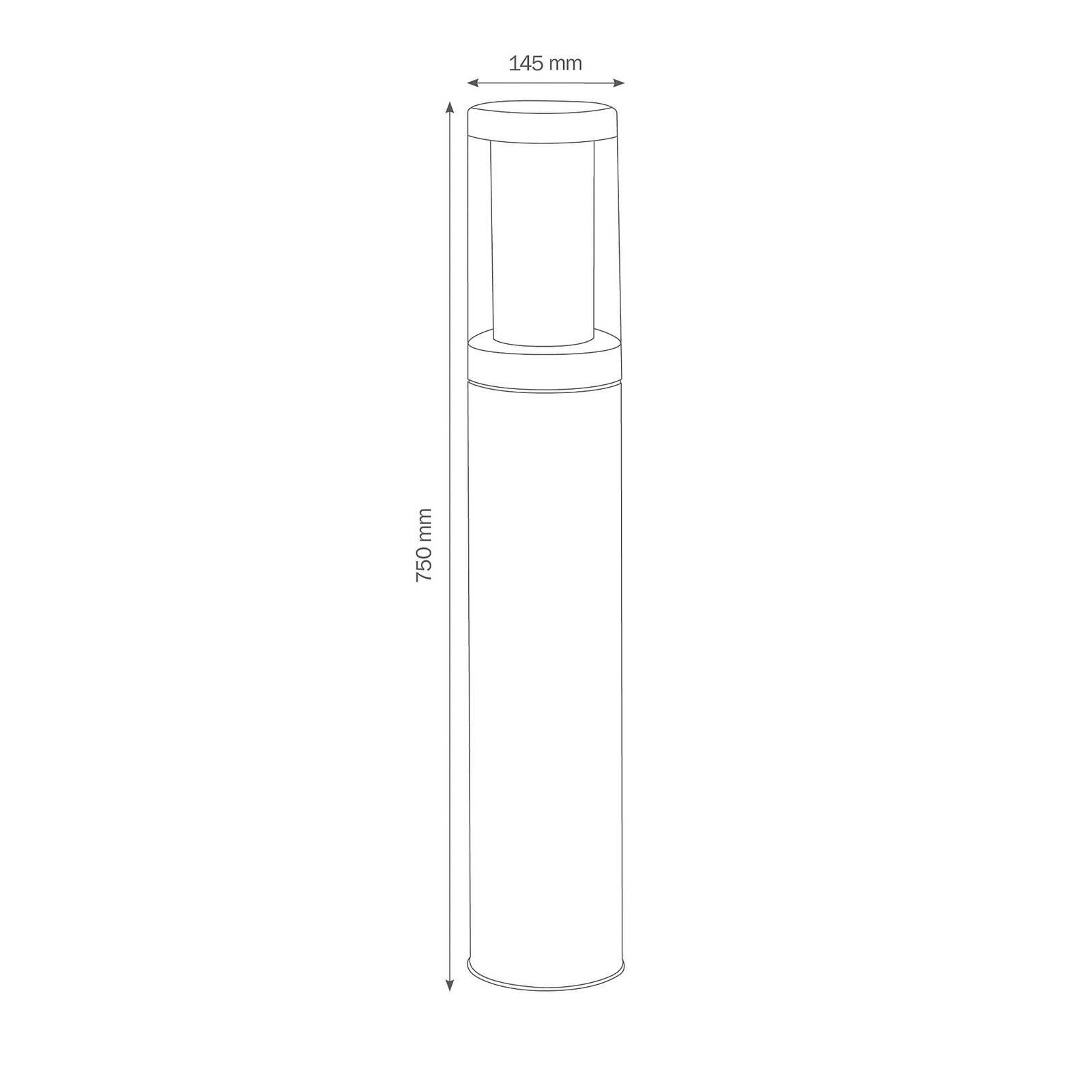 LCD Borne lumineuse 1256 en acier inoxydable résistant à l'eau de mer 75cm LCD