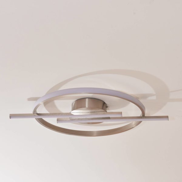 Lindby Birielle Plafonnier LED, stepdim, nickel LINDBY