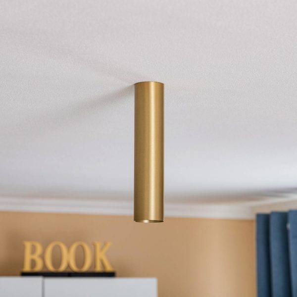 Euluna Spot pour plafond Eye, hauteur 25 cm, laiton Euluna