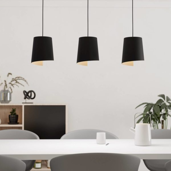 EGLO Suspension Bolivia noir/sable, à 3 lampes EGLO