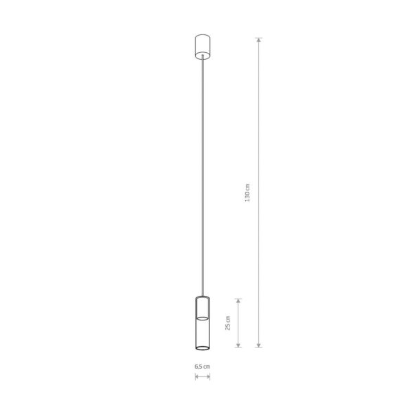 Euluna Suspension Cylinder, transparent/laiton, hauteur 25 cm Euluna