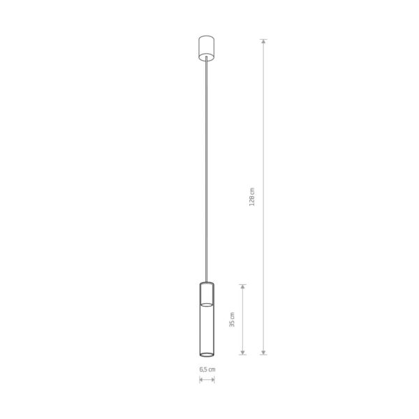 Euluna Suspension Cylinder, transparent/laiton, hauteur 35 cm Euluna