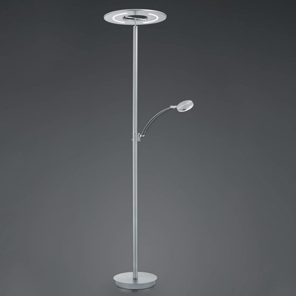 HELL Lampadaire LED Monti en nickel, liseuse, CCT HELL